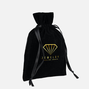Personalized Black Velvet Drawstring Pouch – 6" × 8" (15 × 20 cm) - Pamusan.com