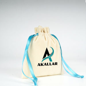 Personalized Velvet Rose Drawstring Pouch – Turquoise Ribbon – 4" × 5" (10 × 13 cm) - Pamusan.com