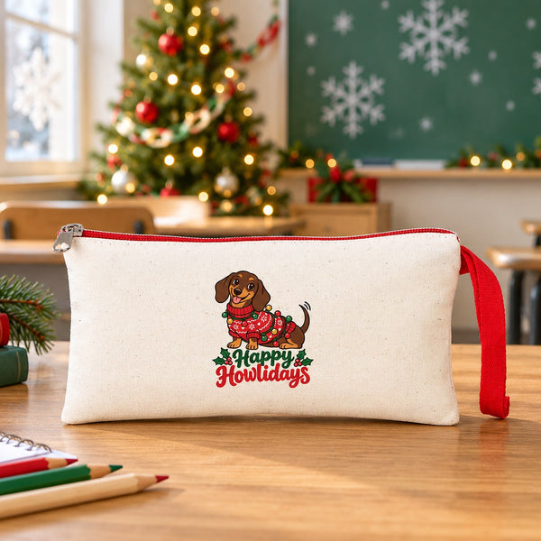 Estuche de Navidad – 9 diseños de Navidad y Año Nuevo 2027, estuche de tela con cremallera en 6 colores 21 × 10 cm – algodón - Pamusan.es