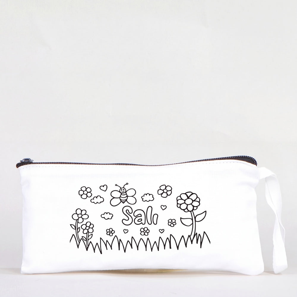 Paintable Pencil Case with Tuesday Design – 8" × 4" - 6 oz - Pamusan.com