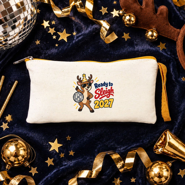 Estuche de Navidad – 9 diseños de Navidad y Año Nuevo 2027, estuche de tela con cremallera en 6 colores 21 × 10 cm – algodón - Pamusan.es