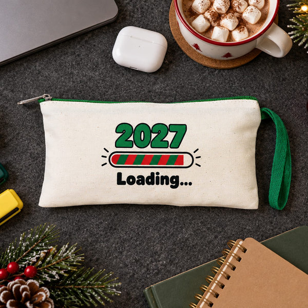 Estuche de Navidad – 9 diseños de Navidad y Año Nuevo 2027, estuche de tela con cremallera en 6 colores 21 × 10 cm – algodón - Pamusan.es
