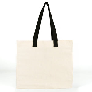 Bolsa de tela lisa de 40 x 35 x 15 cm en estudio, vista frontal en algodón natural
