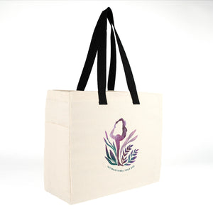 Ejemplo de impresión de cliente: INTERNATIONAL YOGA DAY en la bolsa de 40 x 35 x 15 cm