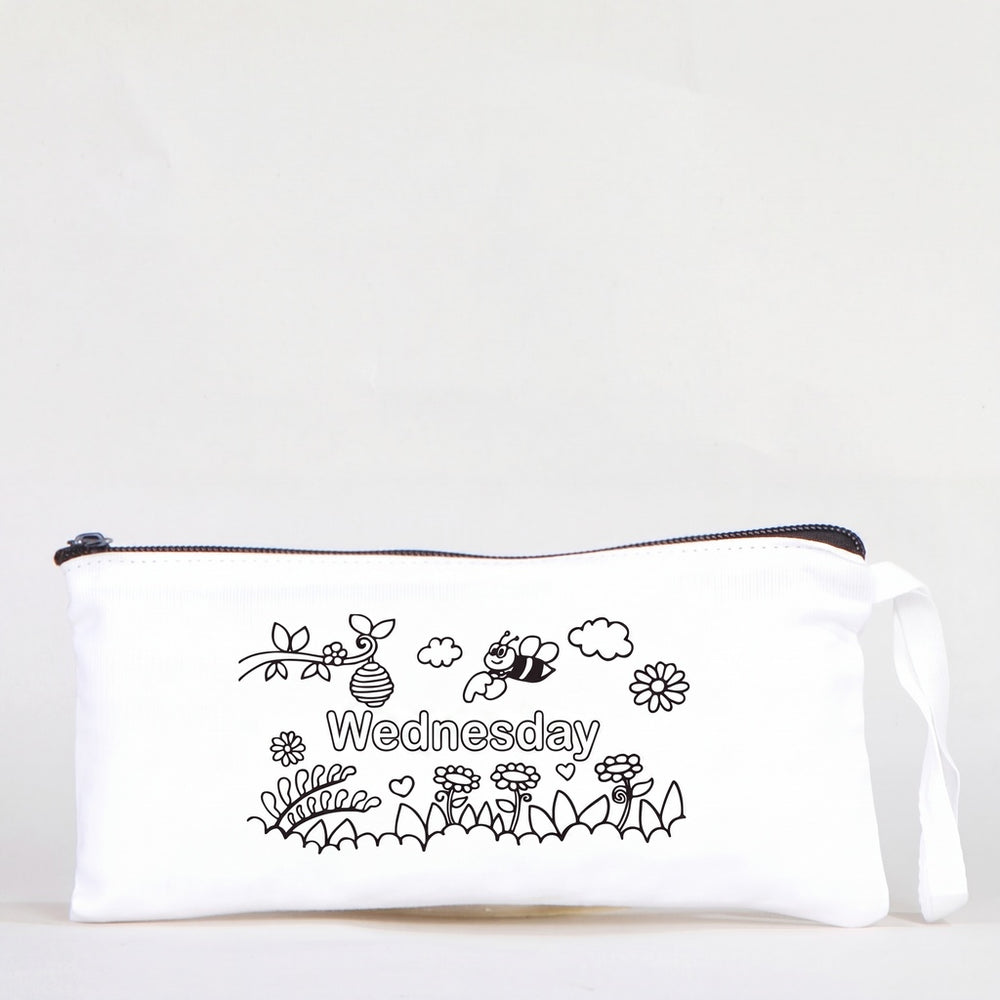 Paintable Pencil Case with Wednesday Design – 8" × 4" - 6 oz - Pamusan.com