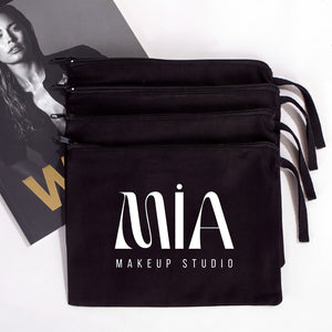 Custom Black Cotton Clutch Pouch – 10" × 7" (25 × 18 cm) - Pamusan.com