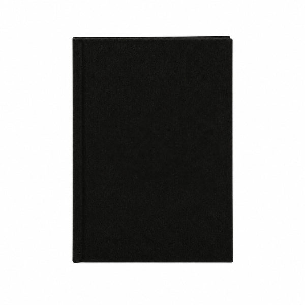 Plain black canvas notebook front cover, unprinted – blank A5 journal | Pamusan.com