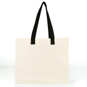 Bolsa de tela lisa de 40 x 35 x 15 cm en estudio, vista frontal en algodón natural
