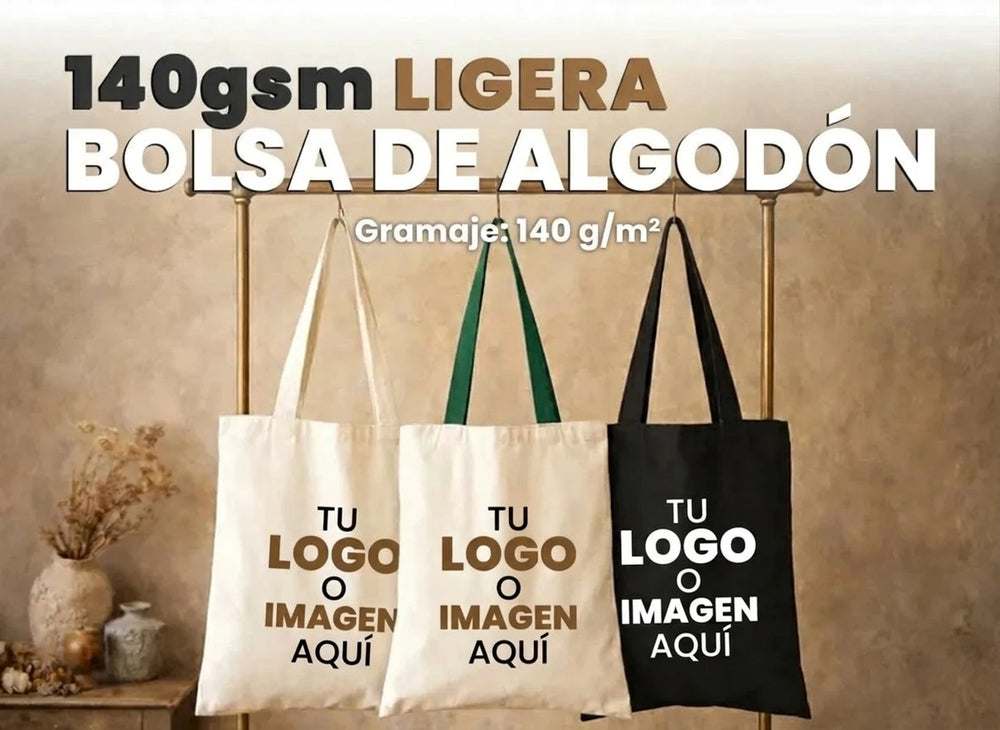 Bolsa de algodón 140 g/m² personalizada - Pamusan.es