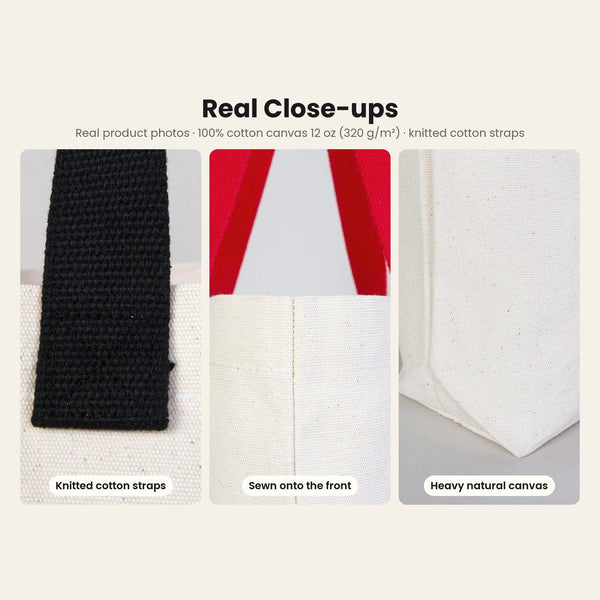 Christmas Canvas Tote Bags Bulk – 18" × 14" × 3" (45 × 35 × 8 cm) with Beige, Red or Black Knitted Handles, 9 Happy New Year 2027 Designs - Pamusan.com