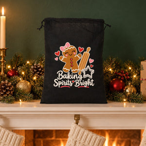 Christmas Drawstring Gift Bags Bulk – 12" × 16" (30 × 40 cm) Cotton Bags in Red, Black or Natural, 9 Holiday & New Year 2027 Designs - Pamusan.com