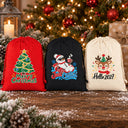 Christmas Drawstring Gift Bags Bulk – 12" × 16" (30 × 40 cm) Cotton Bags in Red, Black or Natural, 9 Holiday & New Year 2027 Designs - Pamusan.com