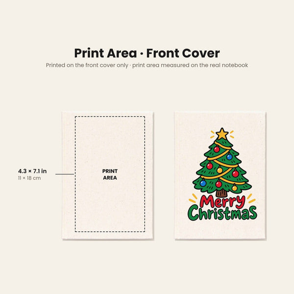 Christmas Journal Bulk – Canvas Notebook A5 5.5" × 7.9" (14 × 20 cm), 9 Holiday & New Year 2027 Designs, Natural or Black Cover - Pamusan.com