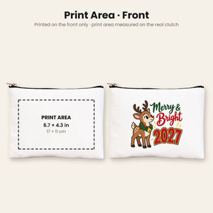 Neceser de maquillaje de Navidad – 9 diseños de Navidad y Año Nuevo 2027, con cremallera 21 × 15 cm – algodón - Pamusan.es