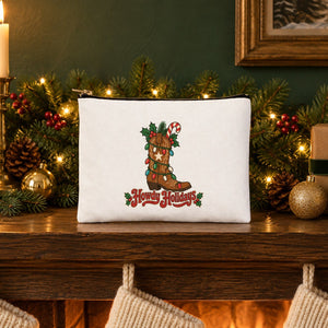 Neceser de maquillaje de Navidad – 9 diseños de Navidad y Año Nuevo 2027, con cremallera 21 × 15 cm – algodón - Pamusan.es