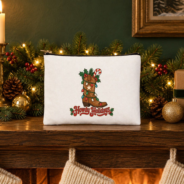 Neceser de maquillaje de Navidad – 9 diseños de Navidad y Año Nuevo 2027, con cremallera 21 × 15 cm – algodón - Pamusan.es