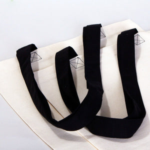 Cotton Tote Bag – 16" × 14" (40 × 35 cm) – Black Handles - Pamusan.com