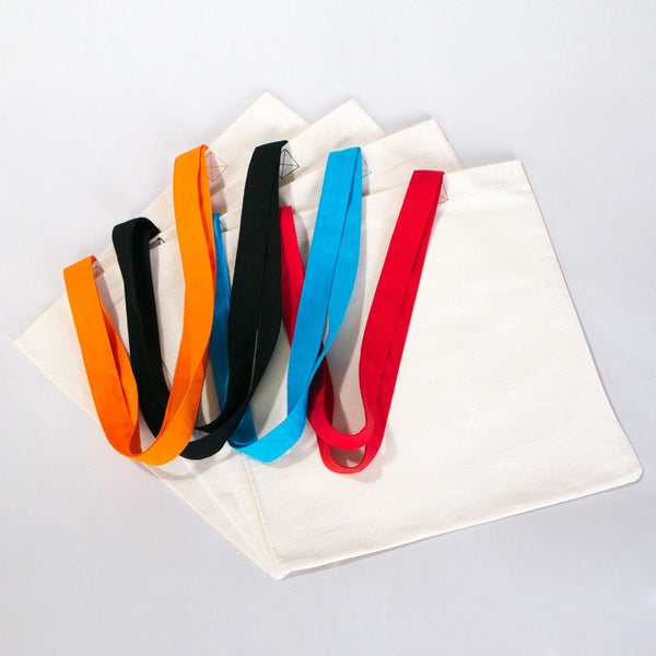 Cotton Tote Bag – 16" × 14" (40 × 35 cm) – Black Handles - Pamusan.com