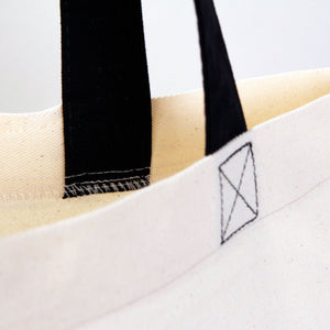 Cotton Tote Bag – 16" × 14" (40 × 35 cm) – Black Handles - Pamusan.com