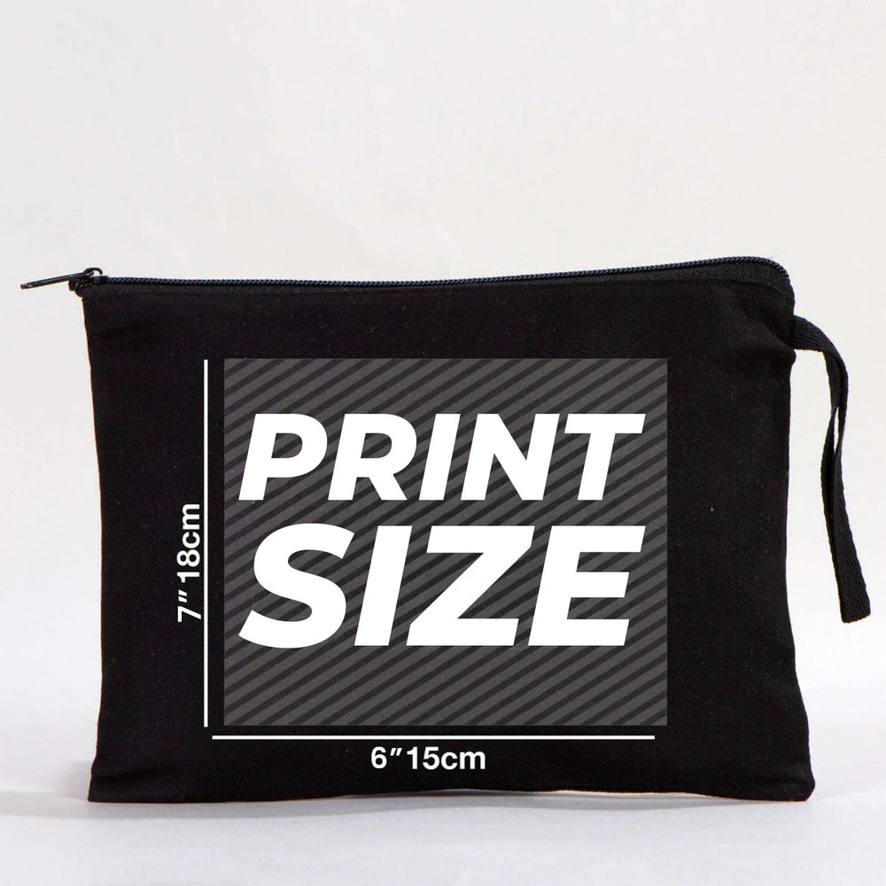Custom Black Cotton Clutch Pouch – 10" × 7" (25 × 18 cm) - Pamusan.com