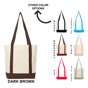 Tote bag con asas marrón oscuro y otras opciones de color de asa - Pamusan.es