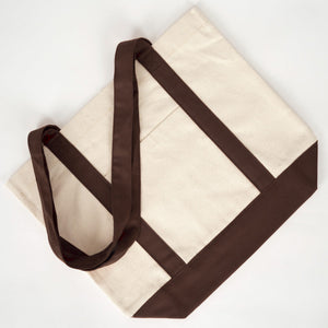 Bolsa de lona marrón oscuro vista desde arriba - Pamusan.es