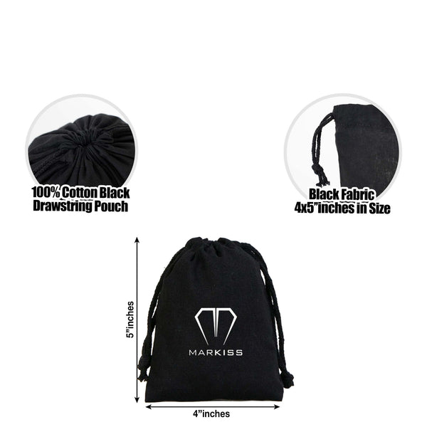 Fabric Pouch 4" W x 5" H – Black (customizable) - Pamusan.com