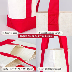 Tote bags de Nochevieja – bolsas de tela en 3 modelos, 9 diseños Happy New Year 2027: Large City 45 × 35 × 10 cm, asas rojas 45 × 35 × 8 cm o ribete rojo 40 × 35 × 12 cm - Pamusan.es