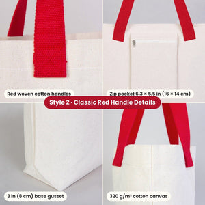 Tote bags de Nochevieja – bolsas de tela en 3 modelos, 9 diseños Happy New Year 2027: Large City 45 × 35 × 10 cm, asas rojas 45 × 35 × 8 cm o ribete rojo 40 × 35 × 12 cm - Pamusan.es