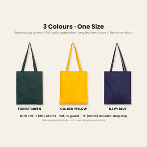 Holiday Gift Bags Bulk – Green, Yellow or Navy Cotton Gabardine Tote Bags 14" × 16" (35 × 40 cm), 9 Christmas & New Year 2027 Designs - Pamusan.com