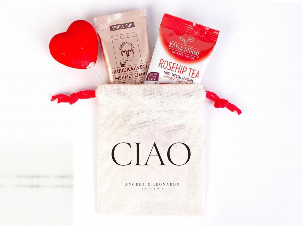 Italy Hangover Kit Bags – Custom Italian Wedding Favor Pouches & Survival Kit Bags for Guests - Pamusan.com