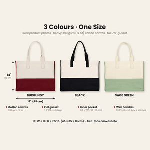 Bolsa tote grande de Navidad – tote bag bicolor de lona 45 × 35 × 19 cm, burdeos, negro o verde salvia, 9 diseños de Navidad y Año Nuevo 2027 - Pamusan.es
