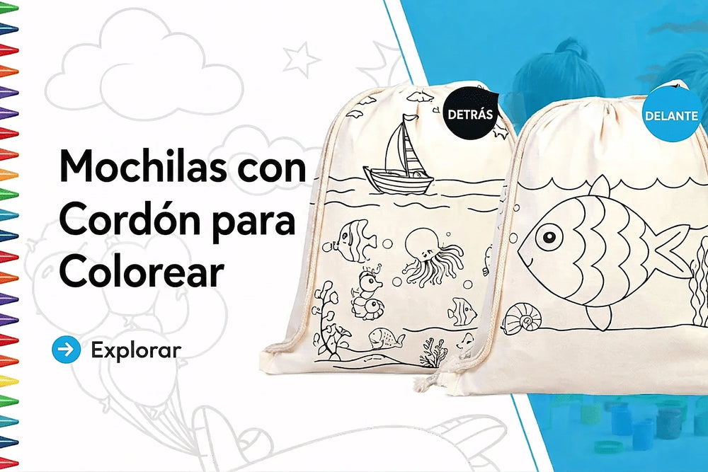 Mochilas con cordón para colorear - Pamusan.es