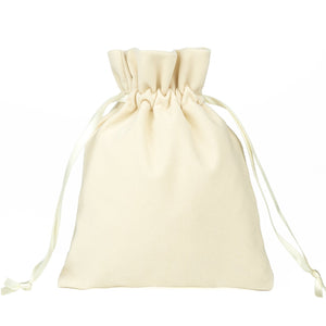 Natural Velvet Drawstring Pouch – 6" × 8" (15 × 20 cm) - Pamusan.com