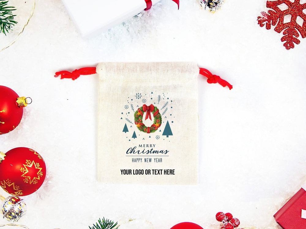 New Year and Merry Christmas Bags,  Custom Family or Company Gift Bags, You Can Add Logo & Text | Pamusan