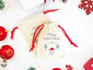 Personalized Christmas & New Year Drawstring Gift Bags – Colorful & Eco-Friendly Pouches — alternate view | Pamusan