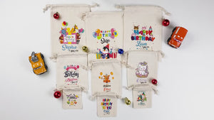 Bolsas para fiesta de primer cumpleaños, 15 × 20 cm Bolsas personalizadas con nombre Feliz Cumpleaños