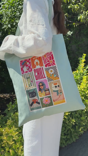 Bolsa de algodón personalizada – 35 × 40 cm Verde menta - 220 g/m²