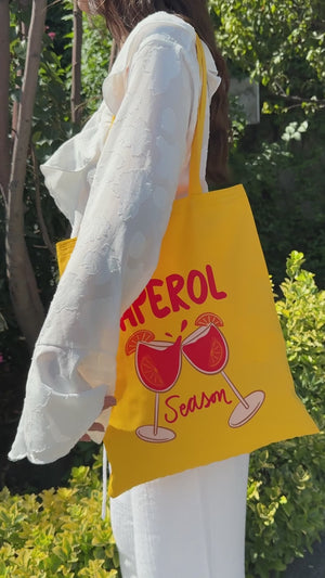 Bolsa de Tela personalizada de gabardina amarilla – 35 × 40 cm Impresión de logo personalizada
