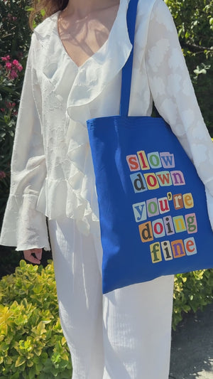Bolsa de Tela de algodón personalizada impresa – Azul – 35 × 40 cm – 220 g/m²