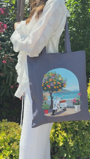 Bolsa de algodón gris personalizada 35 × 40 cm – Bolsa promocional y regalo ecológica con logo personalizado