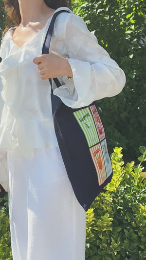 Bolsa de algodón personalizada con impresión – Azul marino – 35 × 40 cm – 220 g/m²