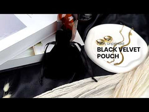 Bolsa de terciopelo con cordón – negro – 10 × 13 cm