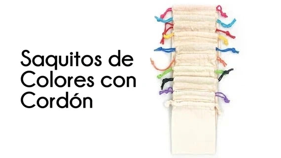 Saquitos de colores con cordón - Pamusan.es