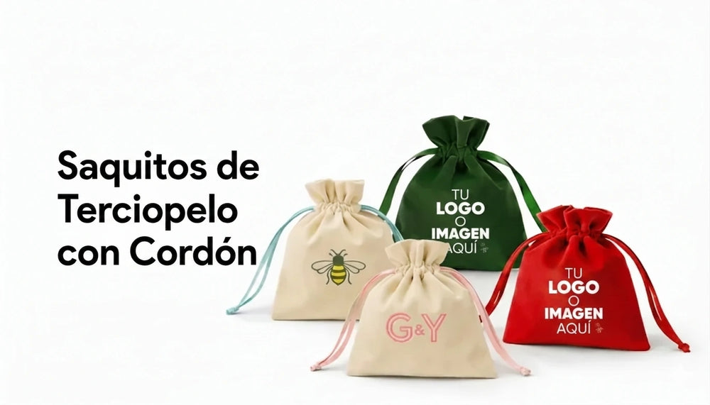 Saquitos de terciopelo con cordón - Pamusan.es