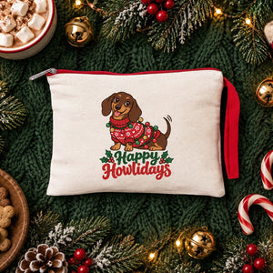Wristlet Pouch Bulk – Christmas & New Year 2027 Makeup Bags in 6 Zipper Colors, 9 Designs, 8.3" × 6" (21 × 15 cm) – Cotton Gabardine - Pamusan.com